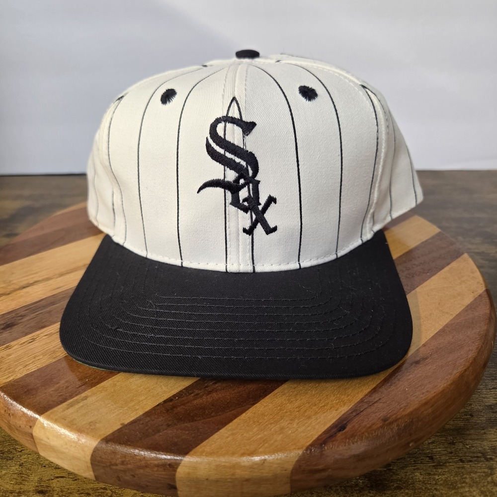Vintage Chicago White Sox Hat Mens Snapback White Pinstripe Twins Enterprise MLB